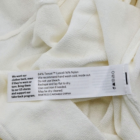 Eileen Fisher Simple Open Front Long Sleeves Cardigan In Ivory White Size XL - Picture 14 of 15